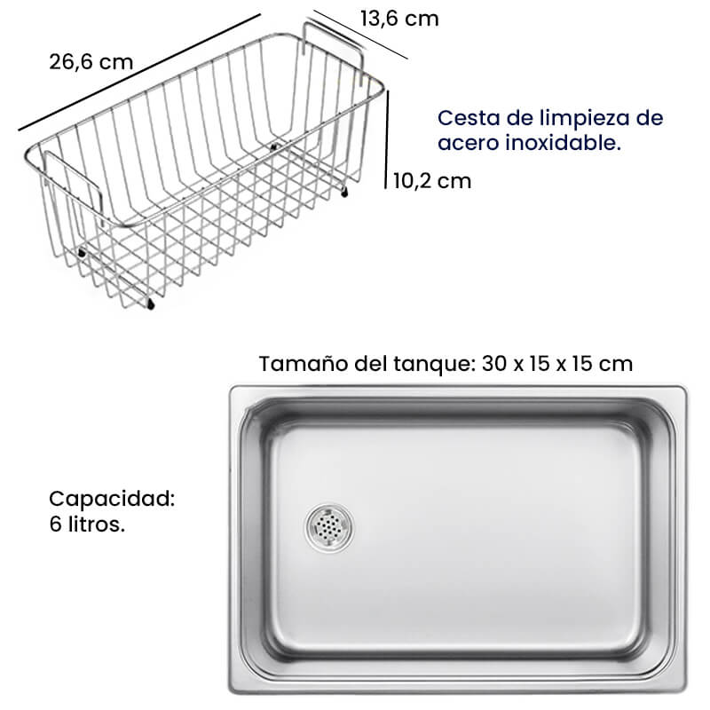 Cuba de Ultrasonidos Dental 6L. de acero inoxidable premium - Imagen 5