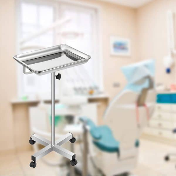 bandeja portainstrumentos con ruedas para clinica dental