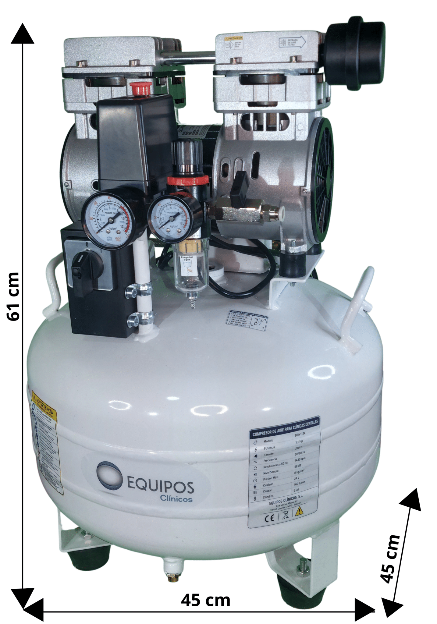 Compresor de aire DENT24 para odontología y laboratorio - Imagen 2