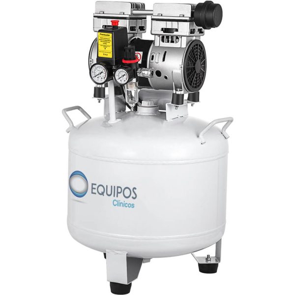 imagen de máquina blanca para comprimir aire, usada por odontólogos para el funcionamiento de la clínica.