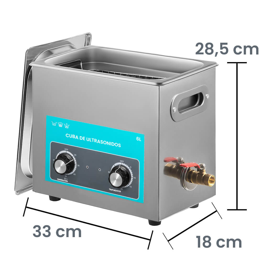 Cuba de Ultrasonidos Dental 6L. de acero inoxidable premium - Imagen 4